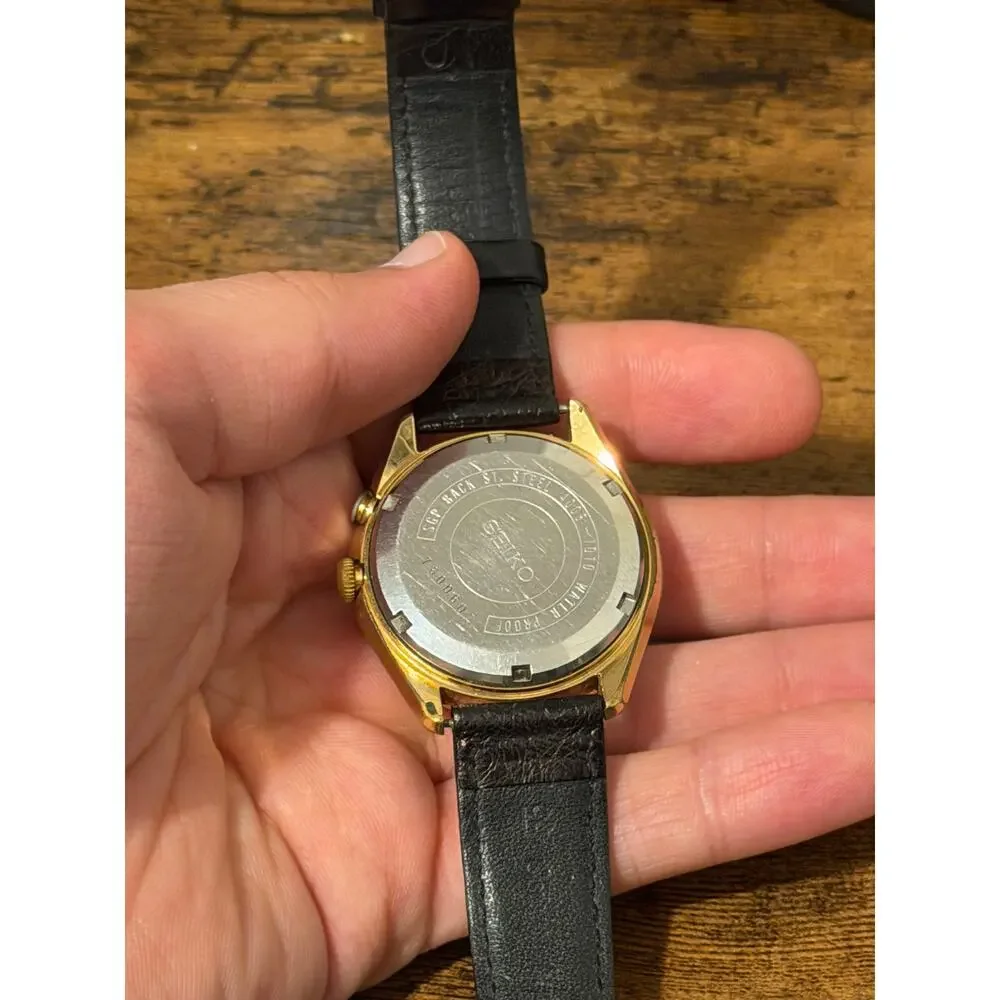 Seiko Bell-Matic 4006-7010 Gold Tone 21 Jewels Automatic Alarm Watch
